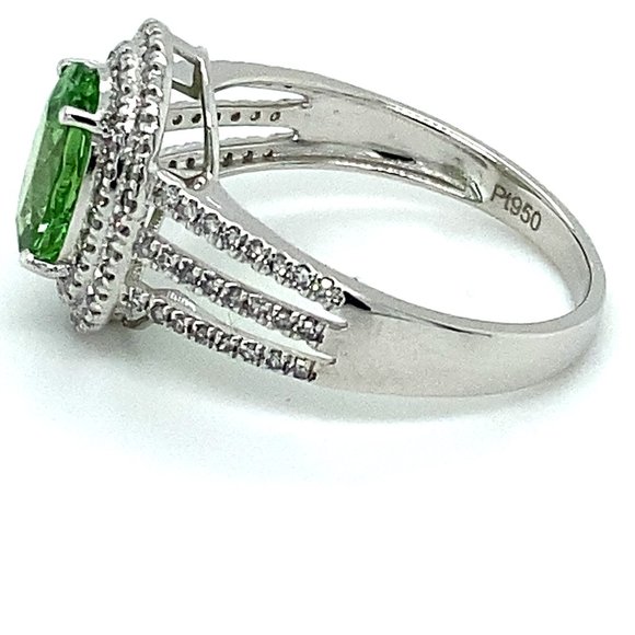 Tsavorite 2.40ct Diamonds Solid 950 Platinum Ring - Picture 8 of 9